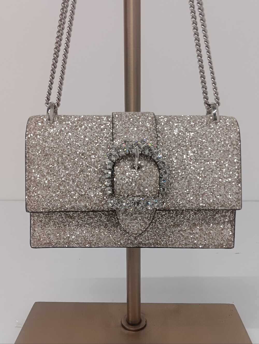 Jimmy Choo Women's Cheri Crystal Embellished Glitter Crossbody Bag - Silver